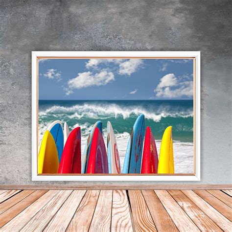 Surf Print Summer Wall Art Tropical Beach Poster Large Wall Etsy Uk