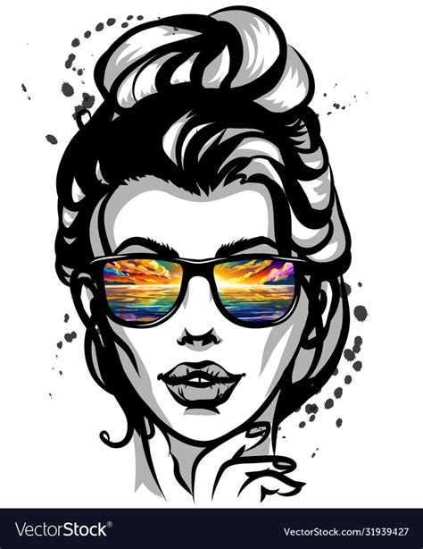 Beautiful Young Woman In Sunglasses Royalty Free Vector
