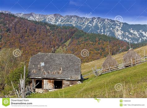 Beautiful Mountain Scenery And Cottage Stock Photo Image