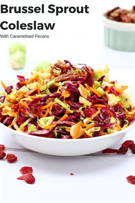 Taste and adjust seasoning if desired. Brussel sprout coleslaw with caramelized pecans | Recipe ...
