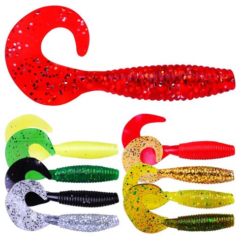 Soft Lures Shad Worm Silicone Grubs Silicone Fishing Lure 10pcslot