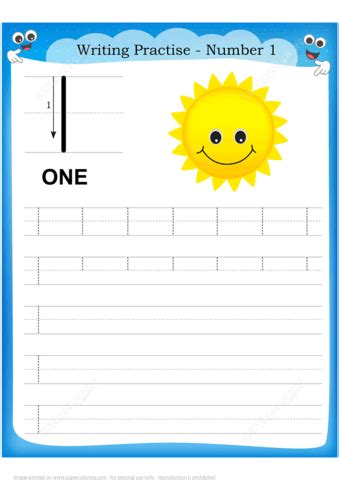 Number 1 Handwriting Practice Worksheet | Free Printable Puzzle Games