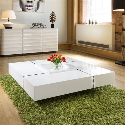 High Gloss White Coffee Table Display Cabinet