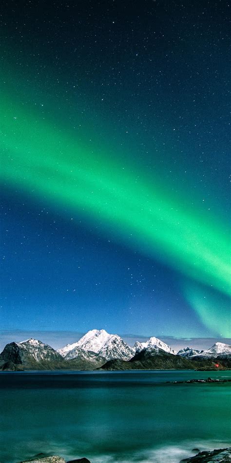 Download Wallpaper 1080x2160 Arctic Aurora Night Colorful Sky