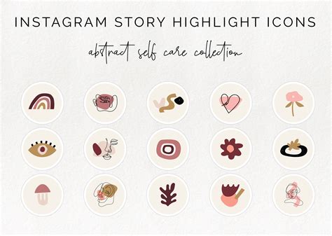 15 instagram story highlight icons abstract blush collection by create yourself illustration