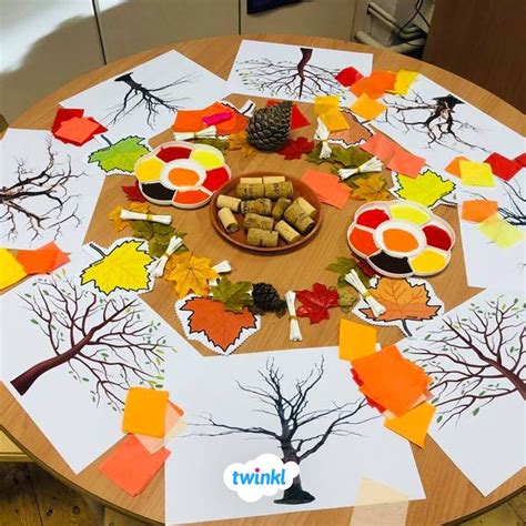 Autumn Painting Activity Using Corks Paint And Paper You Can Easily