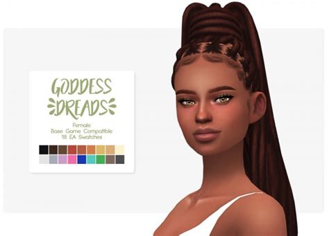 Nolan Sims Goddess Dreads Hair Retextured ~ Sims 4 Hairs