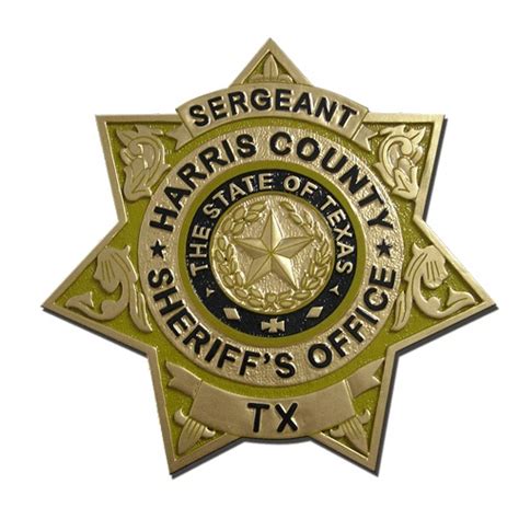 Harris County Tx Sheriffs Office Wooden Badge Plaque