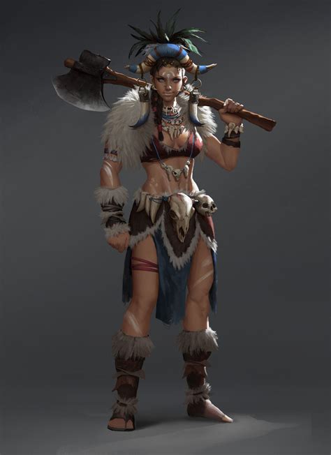 By Yu Anyao Fantasy Female Warrior Barbarian Woman Warrior Woman