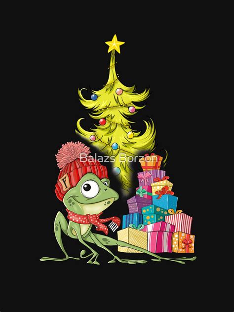 Funny Frog With Christmas Presents T Shirt By Borzonart2020 Redbubble