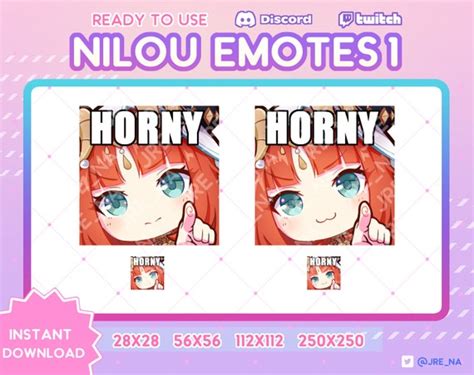Nilou Genshin Impact Point Horny Emote For Twitch Discord Etsy