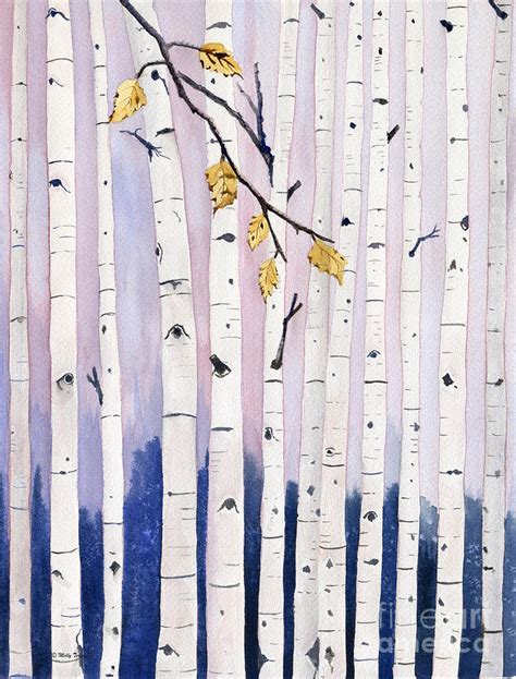 Birch Trees Watercolor Painting By Melly Terpening Fine Art America