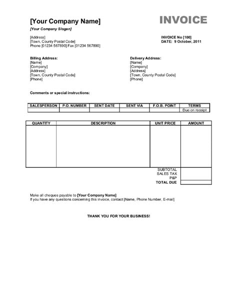 Free Open Office Invoice Templates Edit Print And Download Invoiceberry