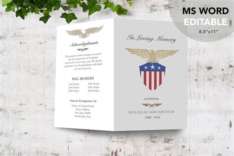 American Glory Silver Printable Veteran Patriotic Funeral Etsy