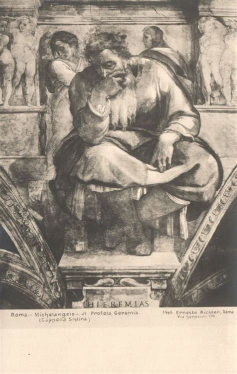 Vintage Postcard 1900s Roma Michelangelo Jl Profeta Geremia Cappella