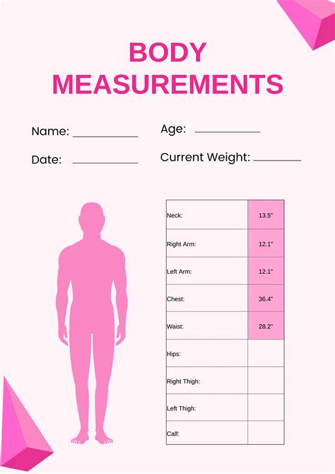 Before And After Body Measurement Chart Printable