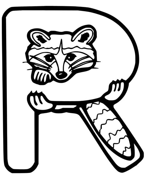 R Is For Raccoon Coloring Page Download Print Or Color Online For Free