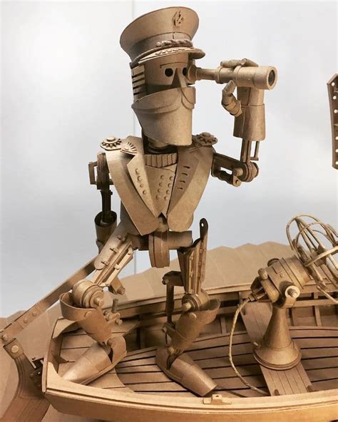 Intricate Cardboard Robots Feature Led Lights And Moveable Limbs Paper
