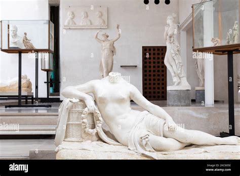 possagno italy august 2022 antonio canova collection classical sculptures in white marble