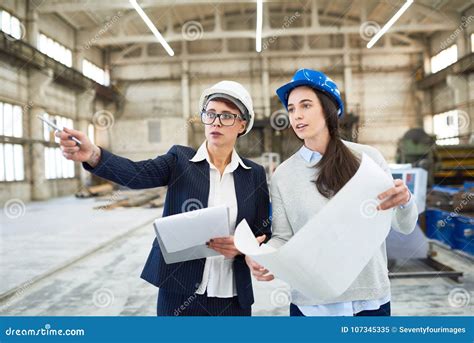 Female Engineers At Factory Stock Image Image Of Industry Career
