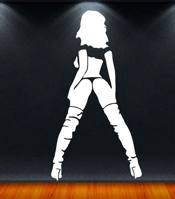 FEMALE STRIPPER HOT EXOTIC LADY SILHOUETTE LARGE WALL VINYL DECAL