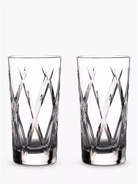 Waterford Crystal Gin Journeys Olann Cut Glass Highballs Set Of 2 400ml Clear