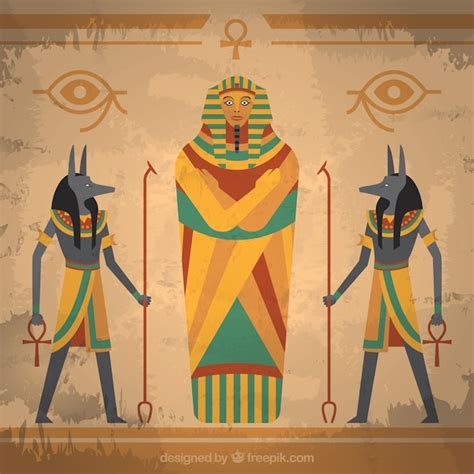 Free Vector Egyptian Hieroglyphics Background With Flat Design