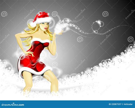 Christmas Illustration With Santa Girl Stock Illustration Illustration Of Sensual Action