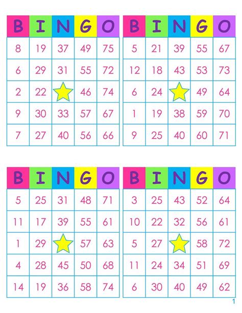 1000 Bingo Cards Pdf Download 1 2 And 4 Per Page Instant Etsy In 2023