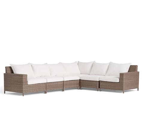 Torrey All Weather Wicker 4 Piece Square Arm Sectional Frame And Cushion