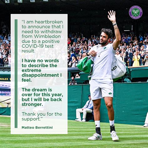 Mehrban Iranshad On Twitter Rt Wimbledon We Ll Miss You Matteo Come Back Stronger In