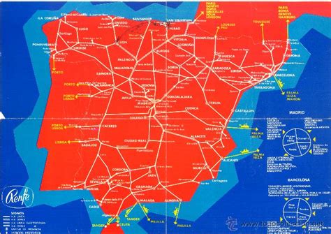 Mapa Folleto Renfe 1971 Red Nacional De Ferroca Comprar Mapas
