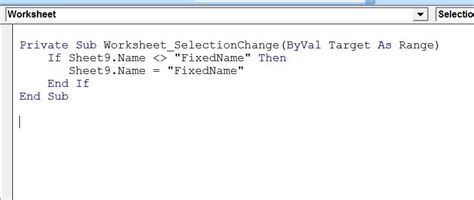 excel vba prevent changing the worksheet name excel macro