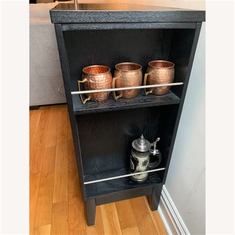 Crate and Barrell Black Bar Cabinet - AptDeco