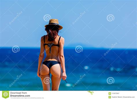 Young Beautiful Girl In Bikini On The Beach Stock Image Image Of Hair