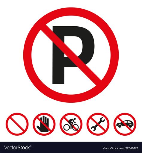 No Parking Sign On White Background Royalty Free Vector