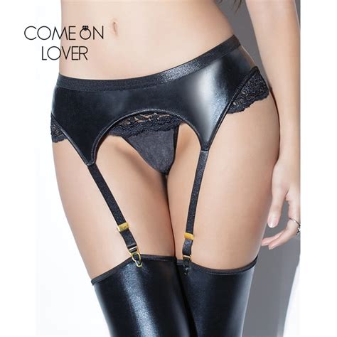 Comeonlover Harness Leather Garter Belt Set Plus Size Suspenders Women Sexy Lace Porte
