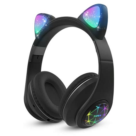 Bluetooth Wireless Cat Rabbit Ear Headsets Led Headphones With