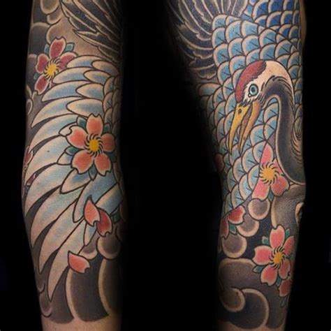 40 Japanese Crane Tattoo Designs For Men Bird Ink Ideas