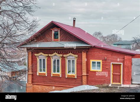 Typical Merchant House In Russia Built In 19th Century With Carved
