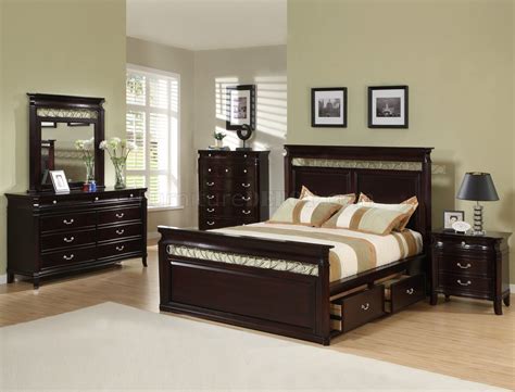 Modern italian bedroom sets stylish luxury master bedroom. Dark Espresso Finish Contemporary Bedroom W/Storage Bed
