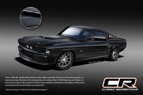 classic recreations announces world s first carbon fiber bodied 1967 ford mustang shelby gt500cr