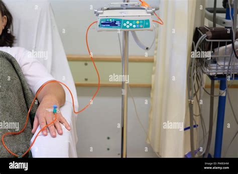 Patient Receiving Chemotherapy At The Hospital Stock Photo Alamy