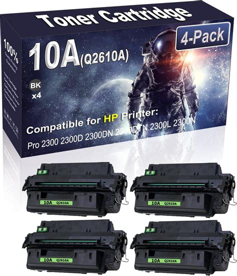 4 Pack Black Compatible 10a Q2610a Laser Toner