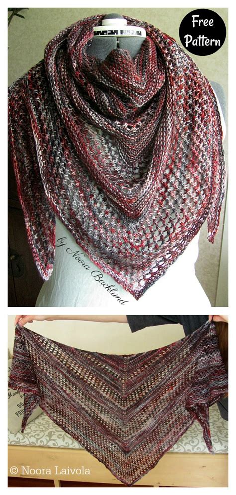 How to wet block, steam block and block with wires, pins and thread. Triangle Lace Shawl Free Knitting Pattern