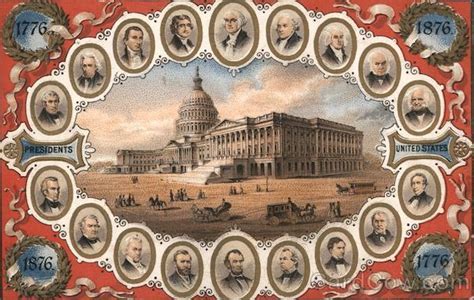 Rare 1776 1876 Presidents Postcard