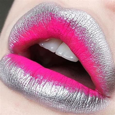 Neon pink candy retro matte pink lipstick quality lipstick. silver metallic outer through to matte neon pink lip ...