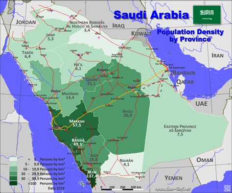 It has been marked on the map by a yellow upright triangle. Map Saudi Arabia - Popultion density by administrative ...