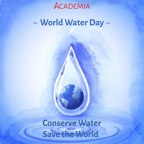 A Water Drop With The Words World Water Day On It And An Image Of The Earth In