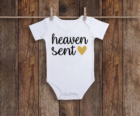 Heaven Sent Baby Onesie Baby Announcement Newborn Onesie Etsy